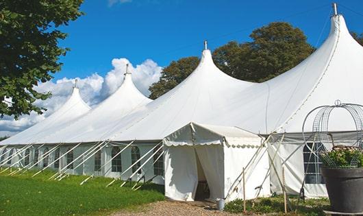 sleek white portable restrooms for outdoor events, providing a reliable and functional option for those in need in Stanton